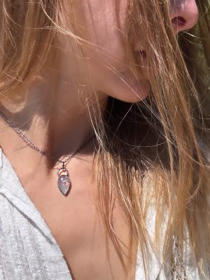 Hematite Quartz Talisman Silver Necklace