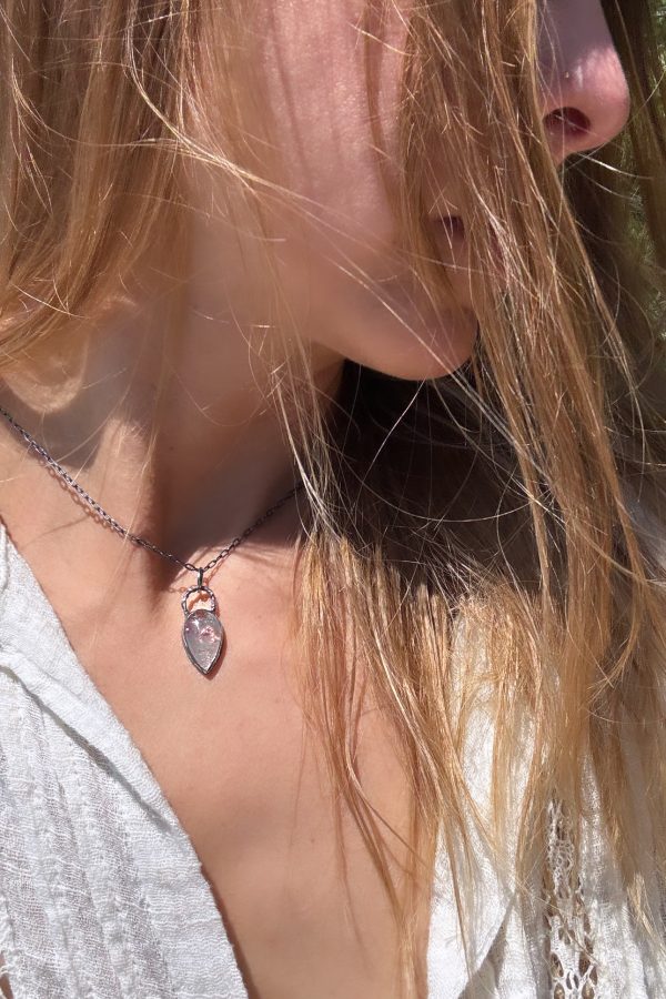 Hematite Quartz Talisman Silver Necklace