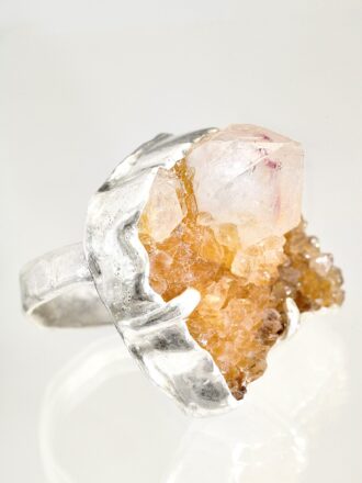 Fairy Quartz Crystal Silver Ring