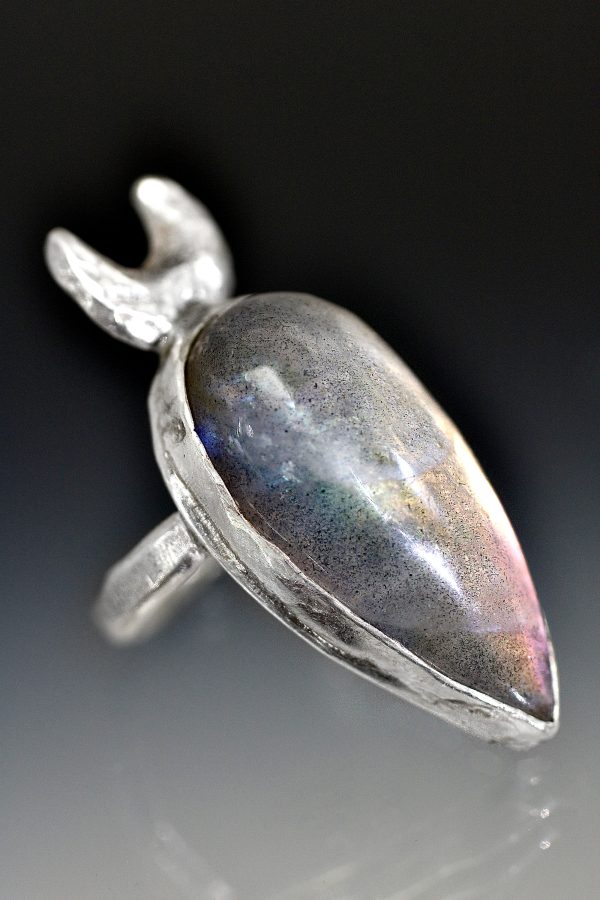 Moon Beams Silver Labradorite Ring