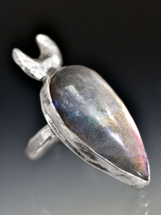 Moon Beams Silver Labradorite Ring