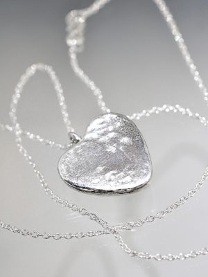 Onyx Heart Silver Love Necklace