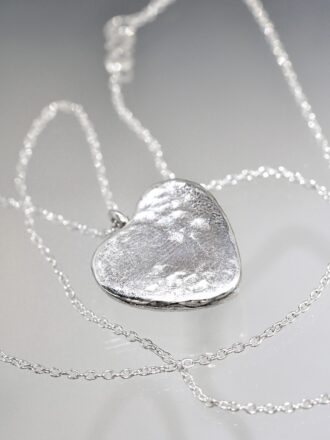 Silver Onyx Love Heart Necklace