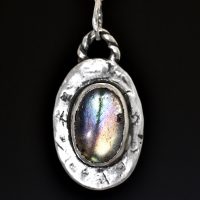 Rainbow Labradorite Talisman Silver Necklace