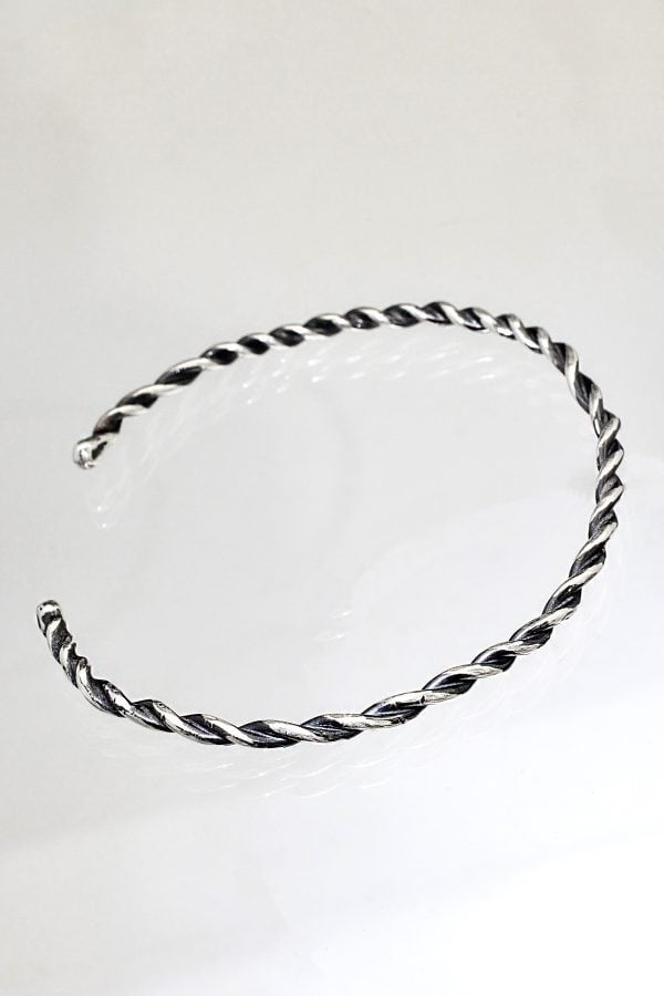 Twisted Silver Cuff Bracelet