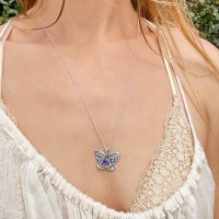 Silver Magic Butterfly Spirit Amethyst Necklace