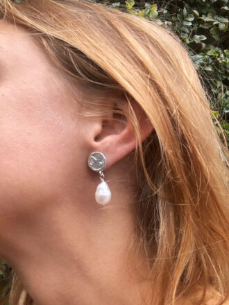 Pearl Calypso Silver Earrings