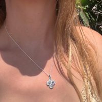 Silver Pirate Greek Cross Necklace