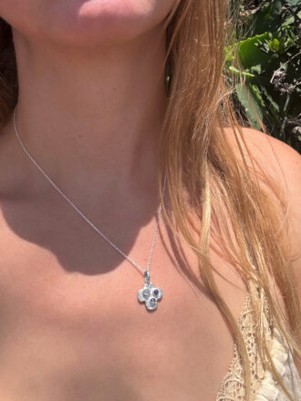 Silver Pirate Greek Cross Necklace