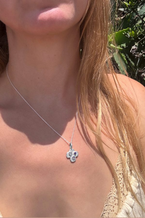 Silver Pirate Greek Cross Necklace