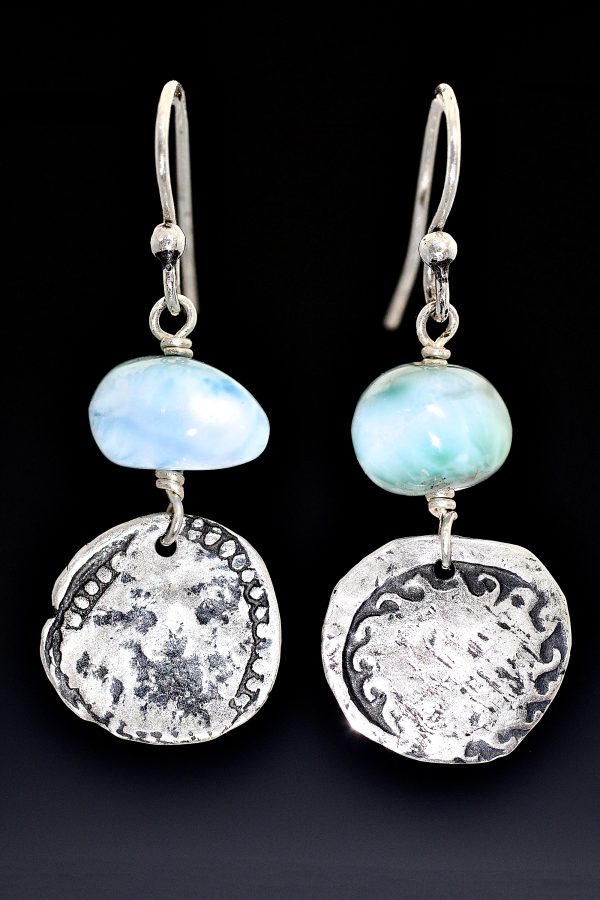 Larimar Silver Sea Treasure Earrings