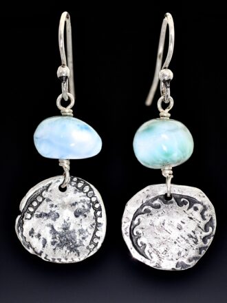 Larimar Silver Sea Treasure Earrings