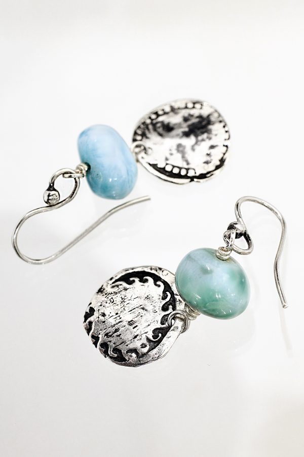 Larimar Silver Sea Treasure Earrings