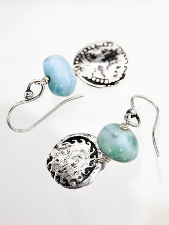 Larimar Silver Sea Treasure Earrings