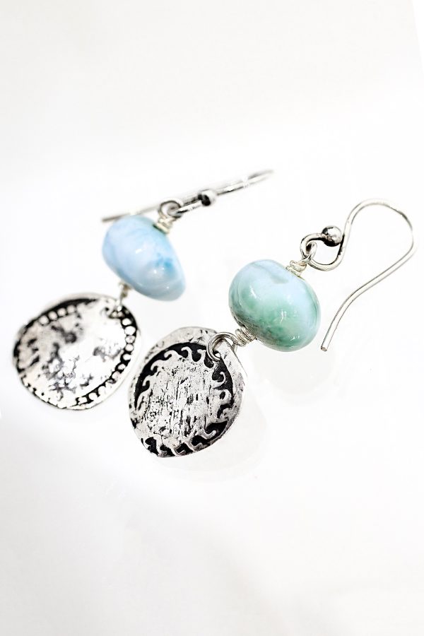 Larimar Silver Sea Treasure Earrings