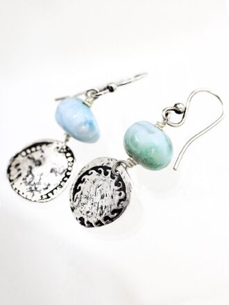 Larimar Silver Sea Treasure Earrings