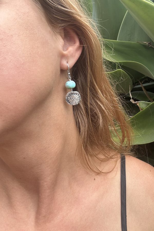 Larimar Silver Sea Treasure Earrings