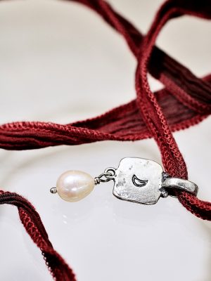 Silver Garnet Pearl Dorian Choker Necklace