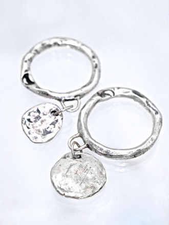 Silver Coin Charm Ring