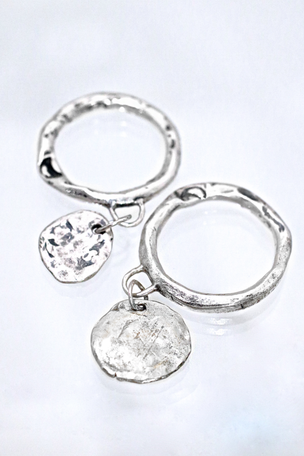 Silver Coin Charm Ring