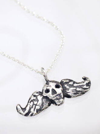 Colonial Skull Tombstone Necklace