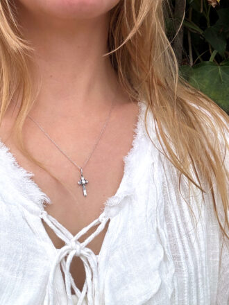 Silver King Arthur Cross Necklace