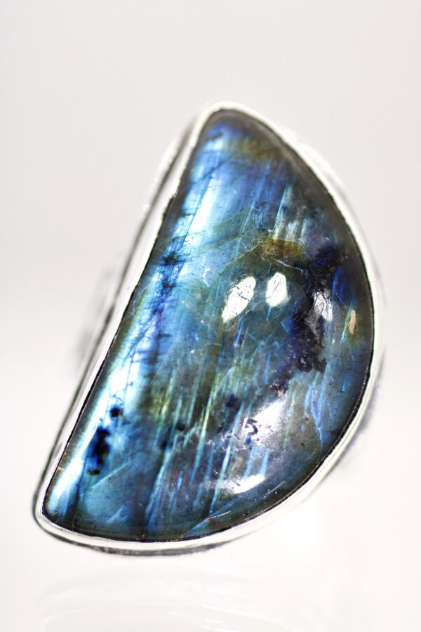 Half Moon Silver Labradorite Stardust Ring