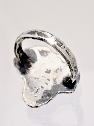 Night Storm Silver Labradorite Chalcedony Ring