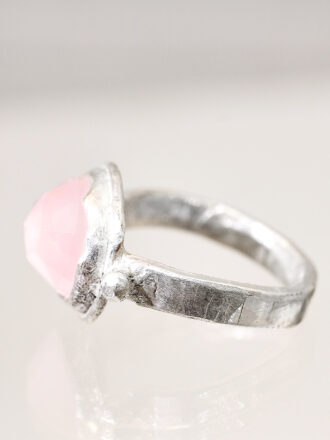 Silver Rose Quartz Aphrodite Ring