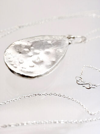 Big Super Seven Quartz Drop Silver Necklace