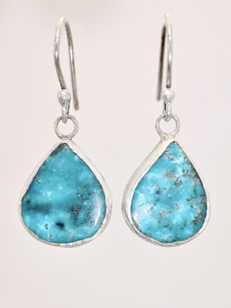 Silver Turquoise Drop Dunes Earrings