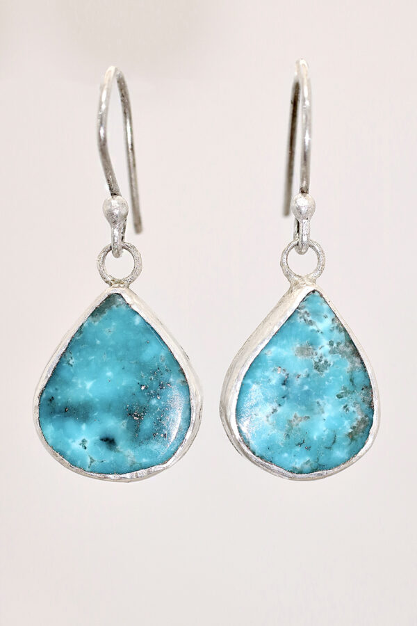 Silver Turquoise Drop Dunes Earrings