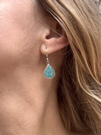 Silver Turquoise Drop Dunes Earrings