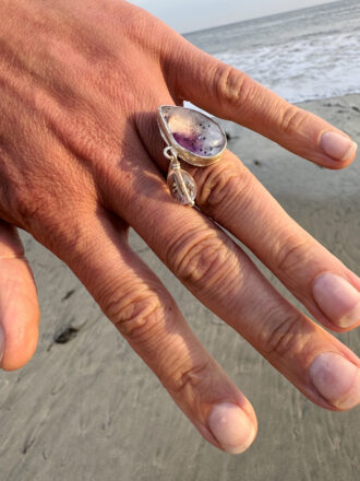 Silver Super Seven Quartz Magic Ring