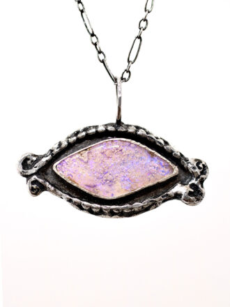 Magical Eye Boulder Opal Silver Necklace