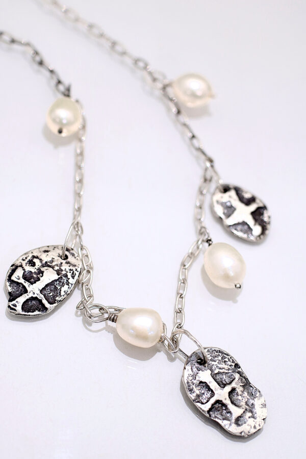 Silver Shipwreck Coin Pearl Necklace