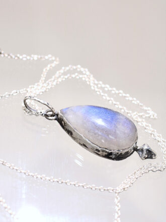 Silver Labradorite Starburst Necklace