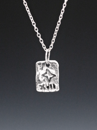 Silver Little Star Tarot Card Necklace