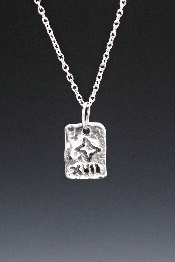 Silver Little Star Tarot Card Necklace