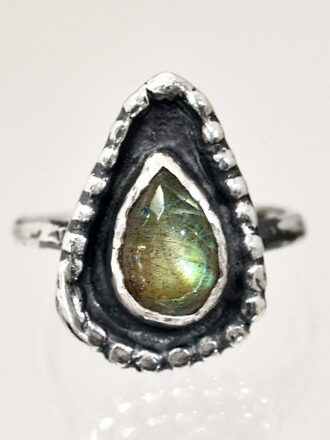 Silver Labradorite Storm Glow Ring