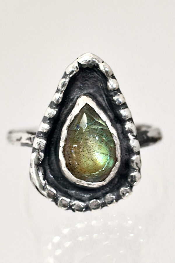 Silver Labradorite Storm Glow Ring