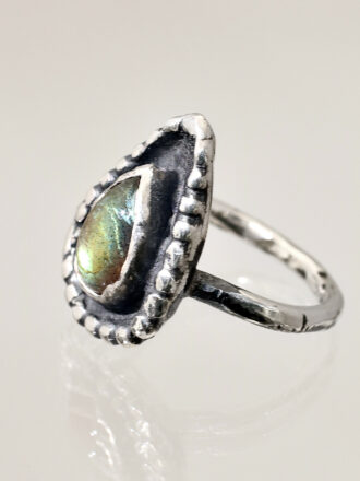 Silver Labradorite Storm Glow Ring