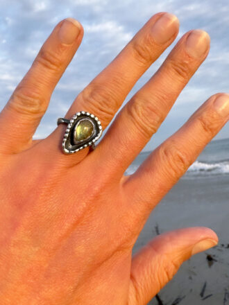 Silver Labradorite Storm Glow Ring