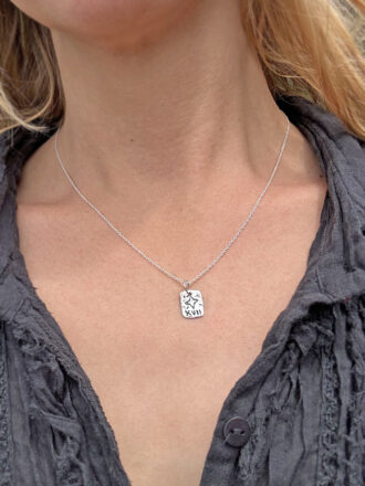 Silver Little Star Tarot Card Necklace