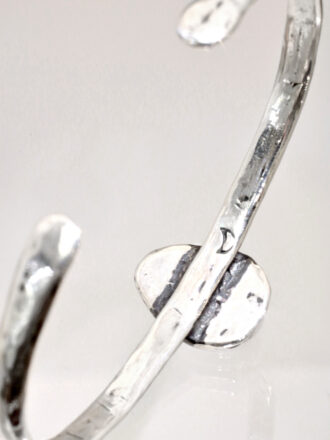 Hammered Silver Turquoise Cuff Bracelet