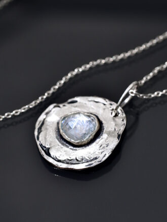 Aquamarine Silver Beach Coin Necklace