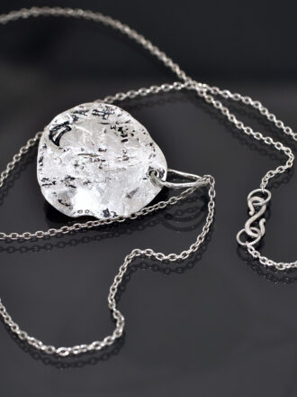 Aquamarine Silver Beach Coin Necklace