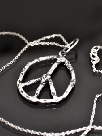 Silver Peace and Love Necklace