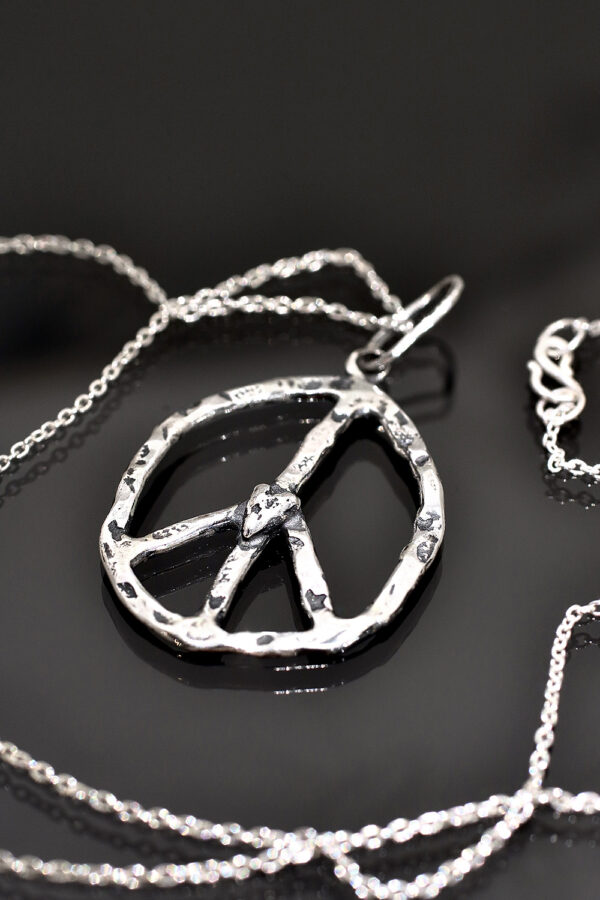 Silver Peace and Love Necklace