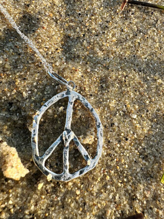 Silver Peace and Love Necklace